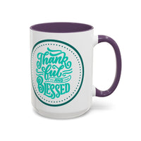 Thankful & Blessed Color Accent Coffee Mug (15oz)