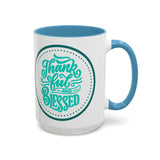 Thankful & Blessed Color Accent Coffee Mug (15oz)