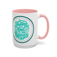 Thankful & Blessed Color Accent Coffee Mug (15oz)